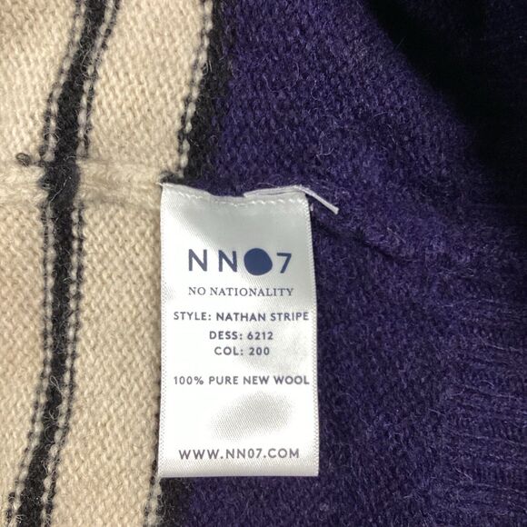 NN07 No Nationality Multi Color Nathan Striped Wool Crew Pullover Sweater Large* - Picture 13 of 15